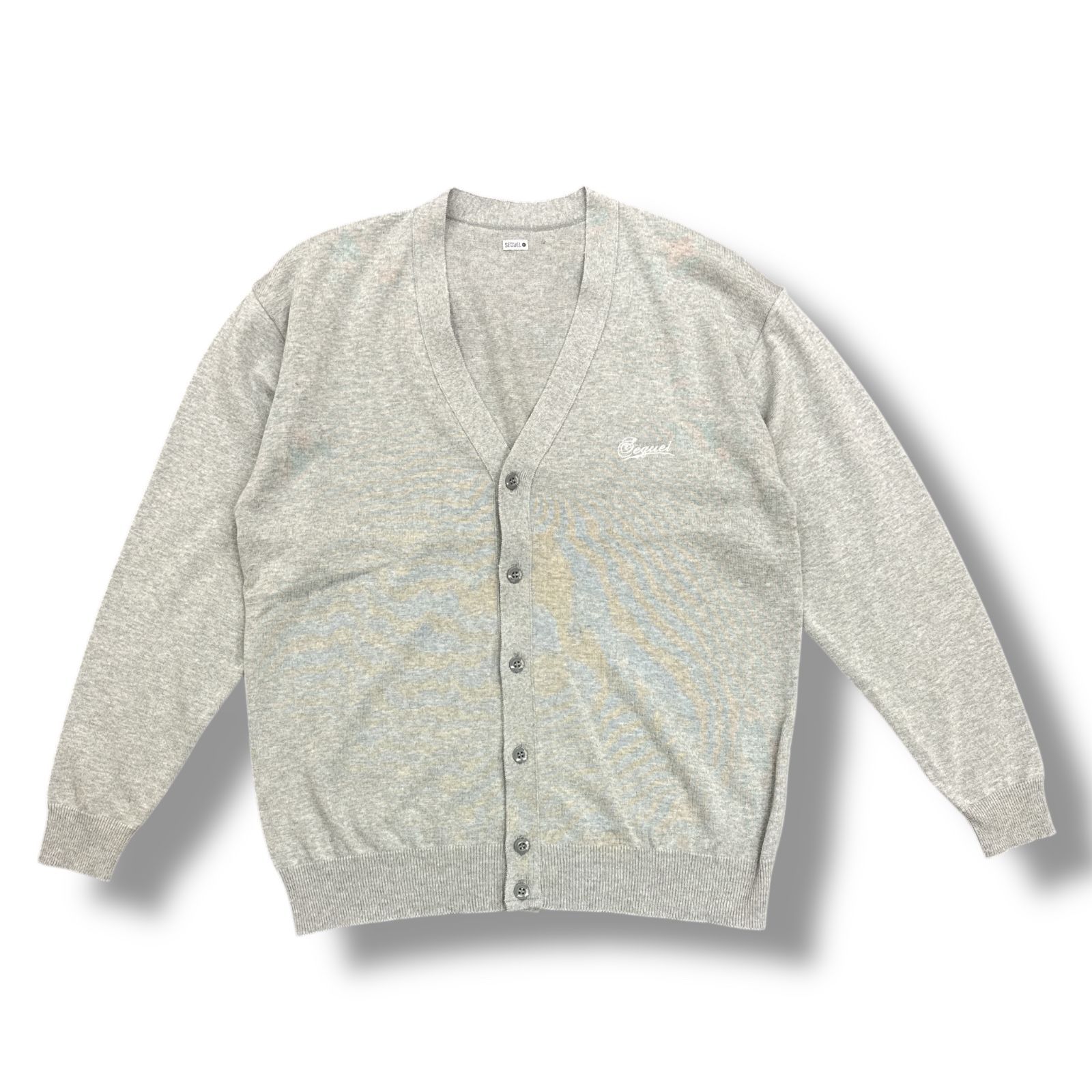 参考上代50600円 未使用品 SEQUEL 24SS KNIT CARDIGAN ニットカーディガン シークエル SQ-24SS-KN-02 グレー