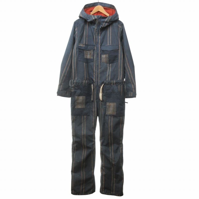 バートン BURTON WB ONEPEACE OP スキーウェア ボードウェア ジャケット パンツ オールインワン ネイティブ柄 転写プリント 総柄 150151 青 ブルー オレンジ L 1130