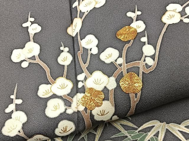 高島屋 訪問着 共八掛 金駒刺繍 藤 松竹梅 桜 正絹 着物 高島屋 訪問着 共八掛 金駒刺繍 藤 松竹梅 桜 正絹 着物 - メルカリ