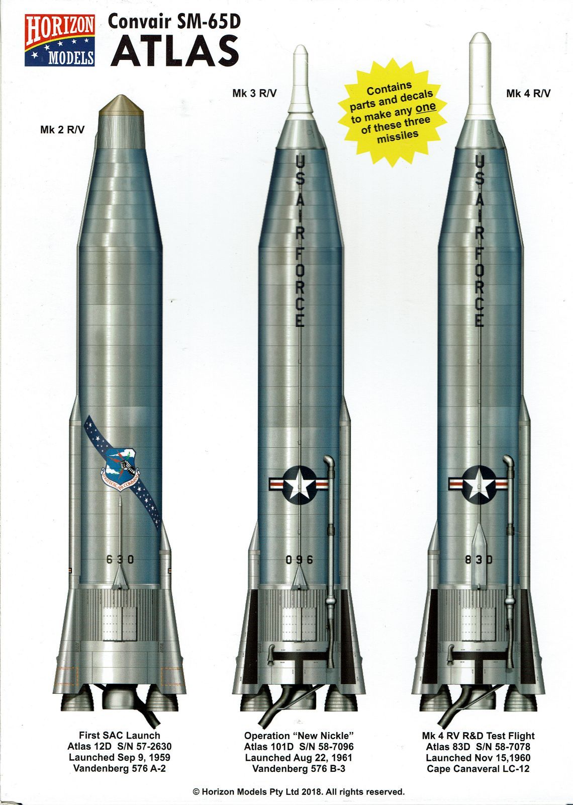 コンベア SM-65D アトラス 1/72 ホライズンモデル Convair SM-65D Atlas ICBM 1:72 from Horizon -Hor-2001