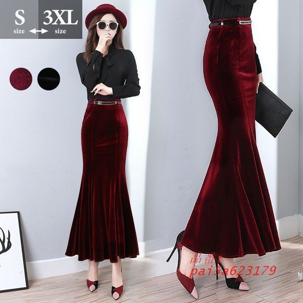 ロングスカート マーメイドライン マキシ丈 ロング丈 春 秋 冬 スカートレディース マキシ丈スカート マーメイドスカートロング pai5a623179