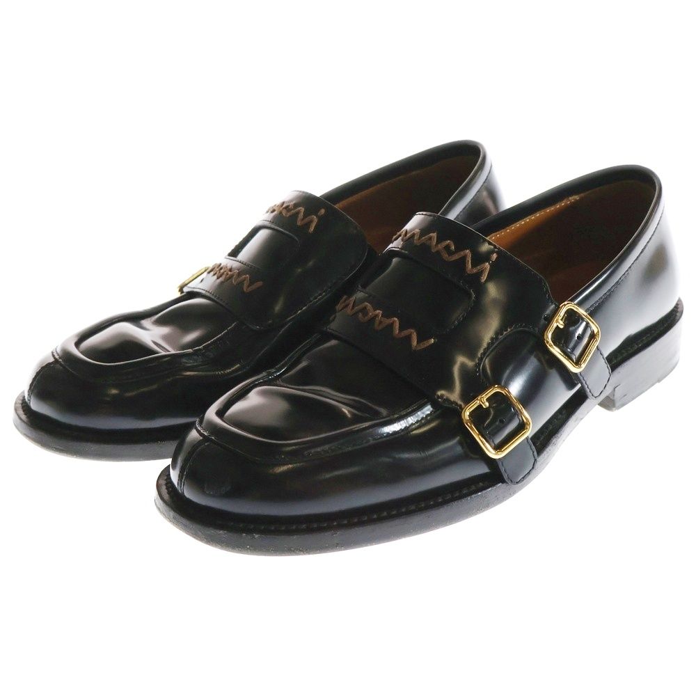 MARNI マルニ leather loafers レザー ダブルバックル付き ローファー ブラック