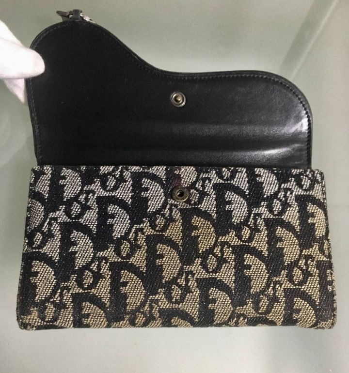 Dior クリスチャン ディオール トロッター サドル 長財布 シルバー金具 ...