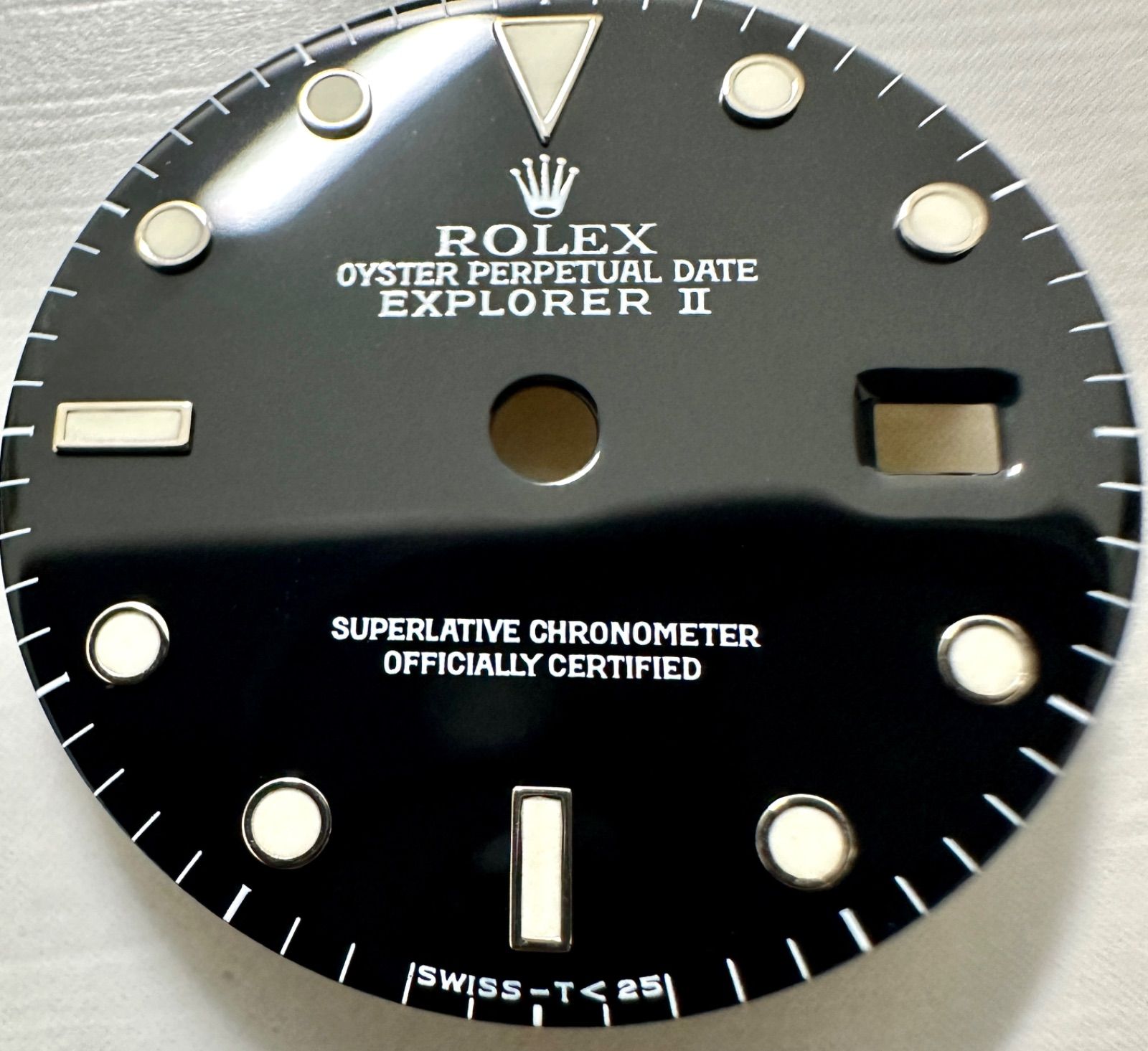 美品 純正パーツ ROLEX ロレックス エクスプローラー2 16570 文字盤 ブラック 文字盤径27mm メンズ 時計