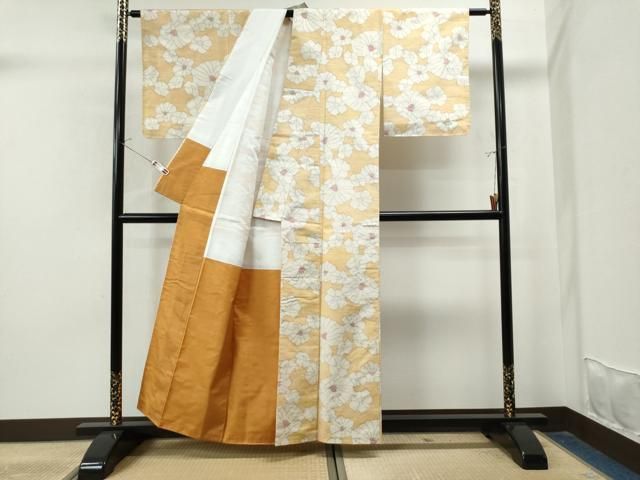 平和屋着物○上質な紬 横段吉祥文 正絹 逸品 CAAU9929vf