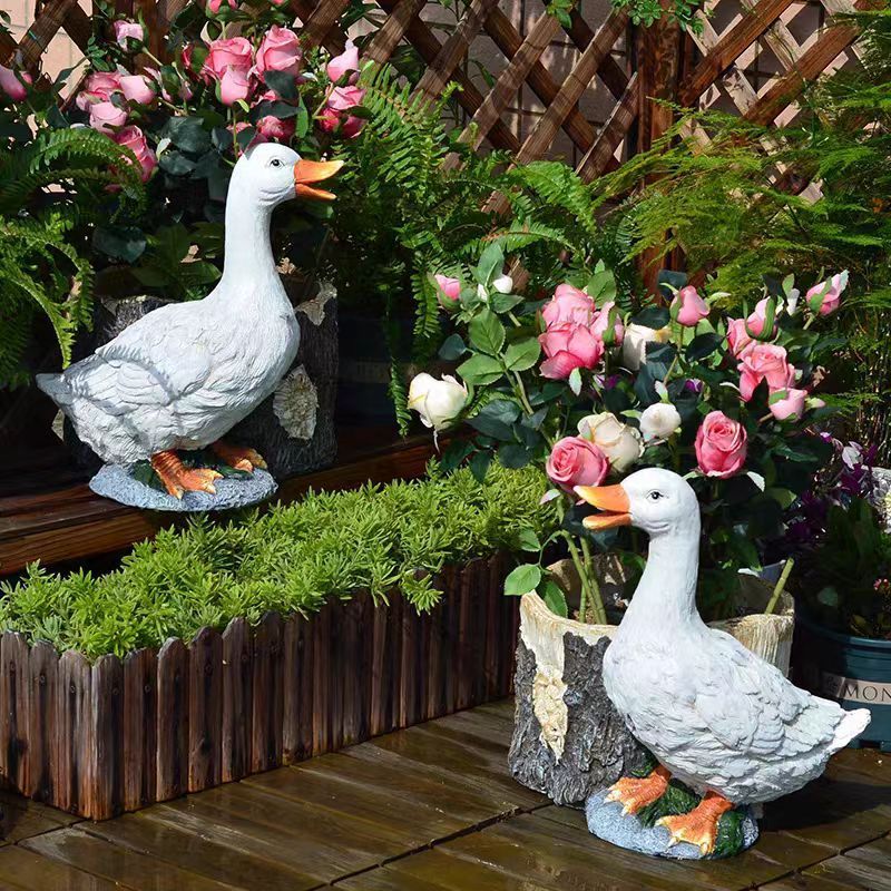 プランター アヒル リアル 酸化マグネシウム素材 庭 アニマル 鉢植え 植木鉢 寄せ植え ガーデニング 雑貨 ガーデン雑貨 ガーデンインテリア ガーデン インテリア 庭の装飾 お洒落 おしゃれ