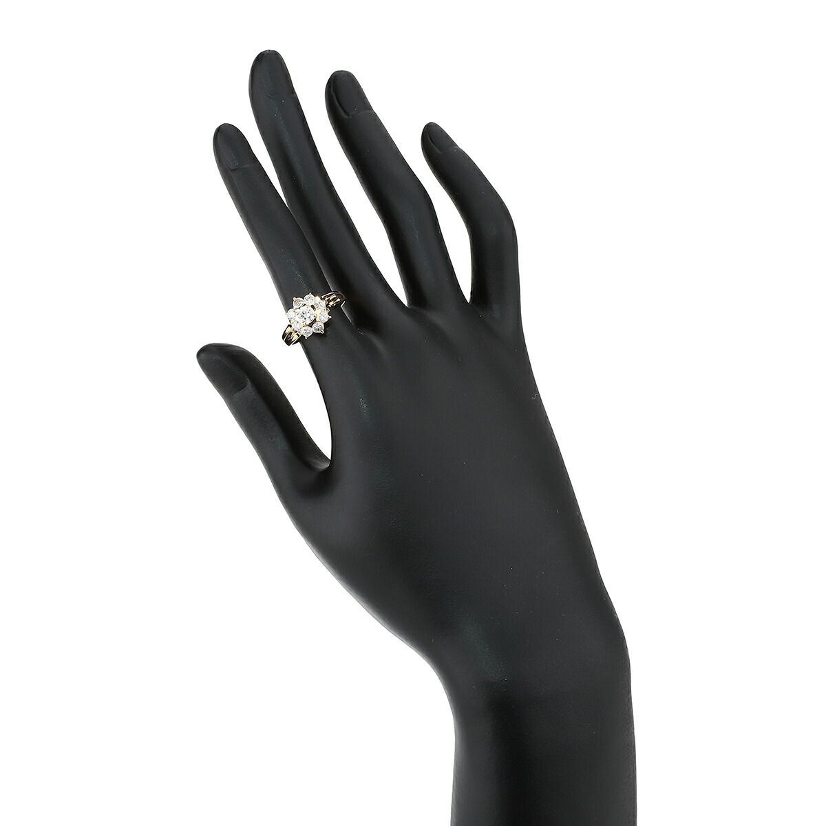 フラワーモチーフリング SIクラス 指輪 ダイヤモンド 1.0ct K18 12号  