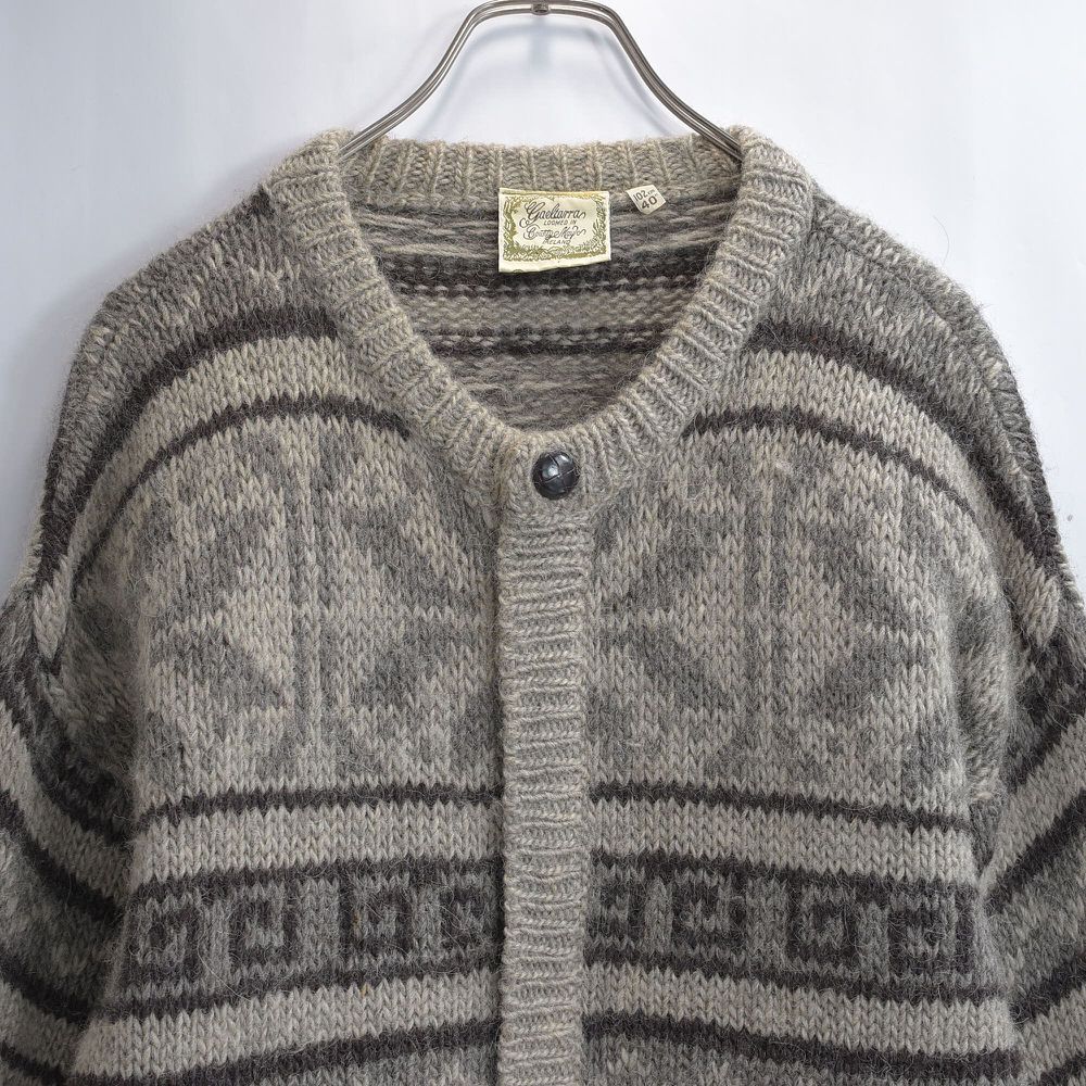 90s アイルランド製 Gaeltarra ノルディック柄 ウール カーディガン  