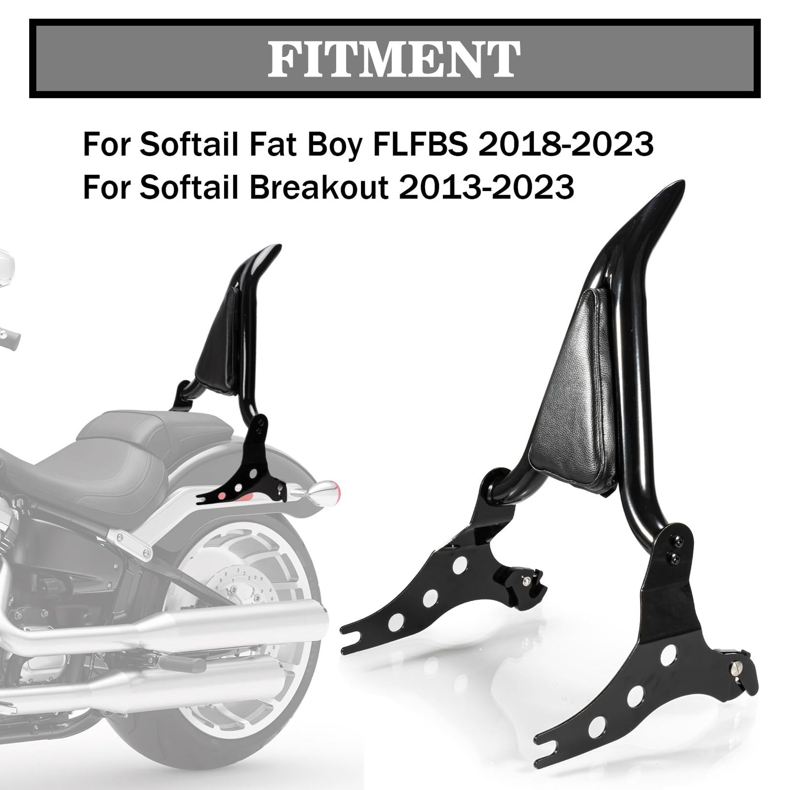 ハーレー用 リアレスト KUAFU 調節可能なバックレスト シーシーバー レザーパッド付き 取り外し可能 2009-2024 ハーレーダビッドソン ツーリン ハーレー用 バイク バックレスト オートバイ ドライバー 背もたれ PUレザー製 調整可能 バイク 背もたれ プラグイン カスタム パーツ付き ハーレー