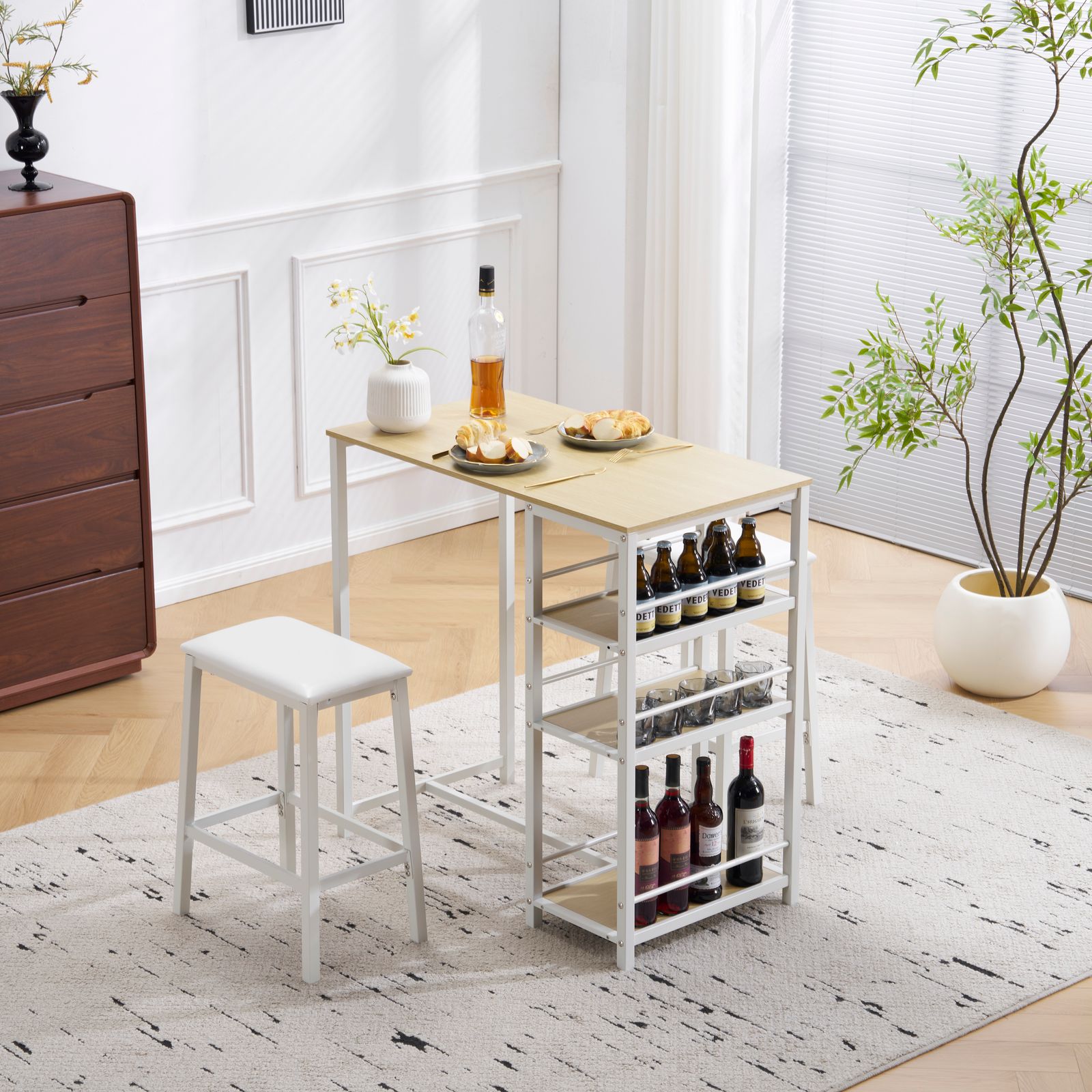 ナチュラル】カウンター3点セット ダイニング3点セット カウンター