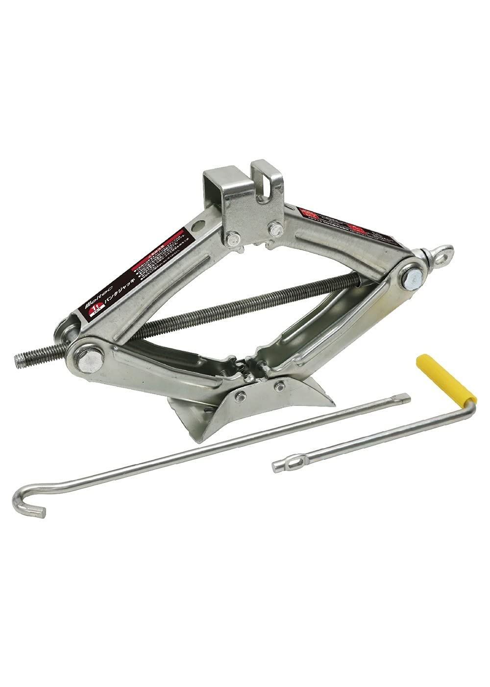 【在庫処分】メルテック 乗用車 車用パンタグラフジャッキ 1t 機械式 最高値:350mm/最低値:105mm/ストローク:245mm FA-1 シルバー