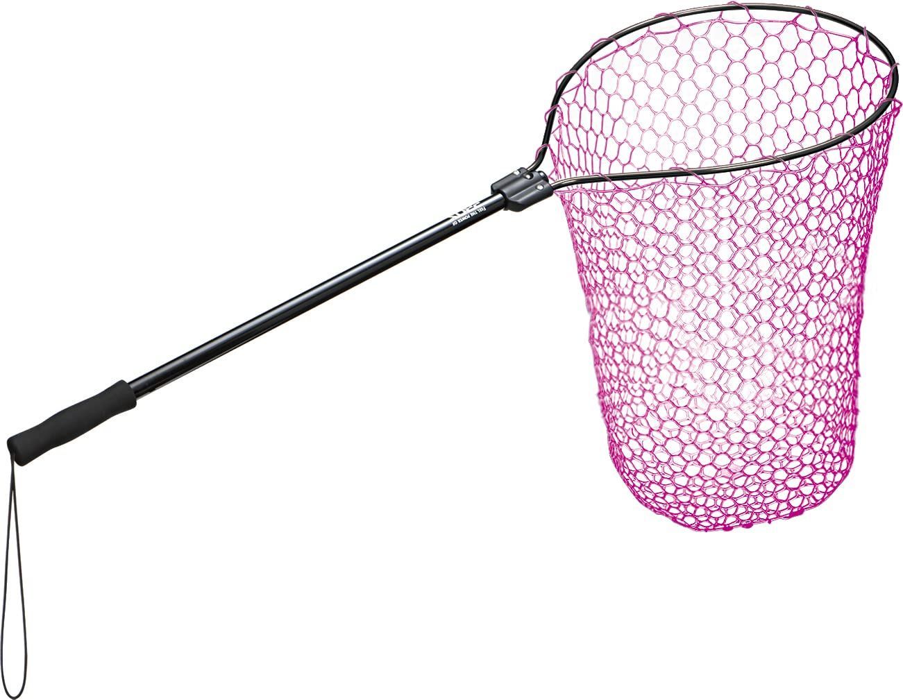 Color 19型|網の深さ60cm_Style ネットピンク プロックス PROX ラバーランディングネット 19型深さ60cm|ネットピンク PX70419DPKK 本体ブラック|網ピンク