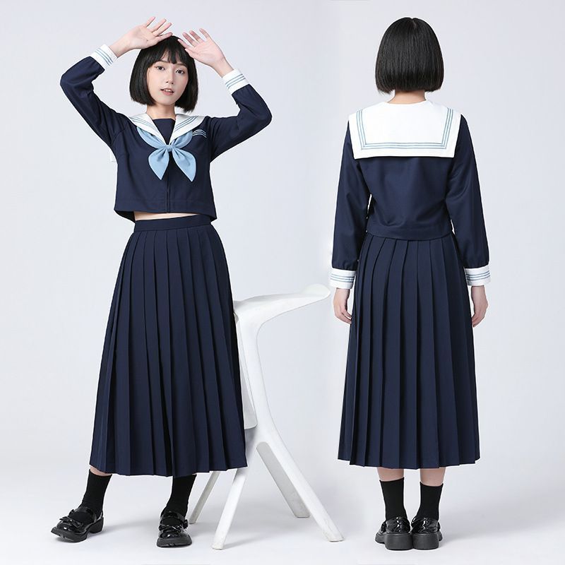セーラー服 レディース制服 女子制服 コスプレ プリーツスカート 仮装 学生服 コスチューム 長袖 上下セット セーラー襟 女子制服 JK制服 高校生 コスプレ衣装 JK服 学園祭 大人 セクシー 新学期 學院風 中学生