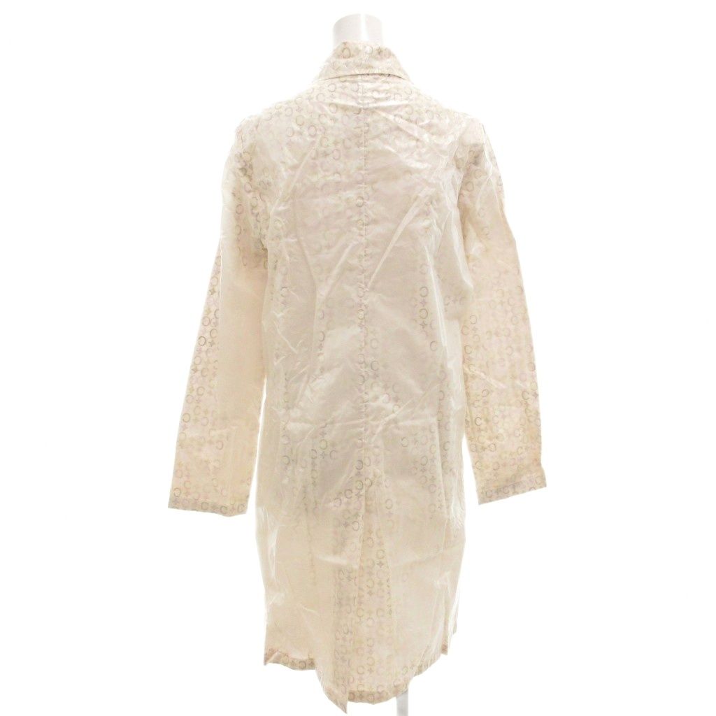 セリーヌ CELINE レインコート ステンカラー ロング Cマカダム 総柄 36 白 ホワイト |GV GY47