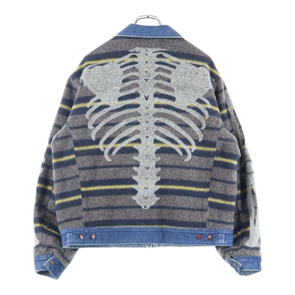 KAPITAL キャピタル 22SS 11.5Oz Denim BONE Lining Reversible ZIP UP Work JKT リバーシブル デニムジャケット ボーン インディゴ K2210LJ053