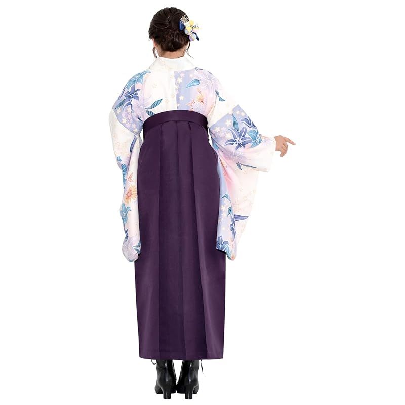 女の子 紫苑の百合咲き 袴4点セット 着物・浴衣・和小物