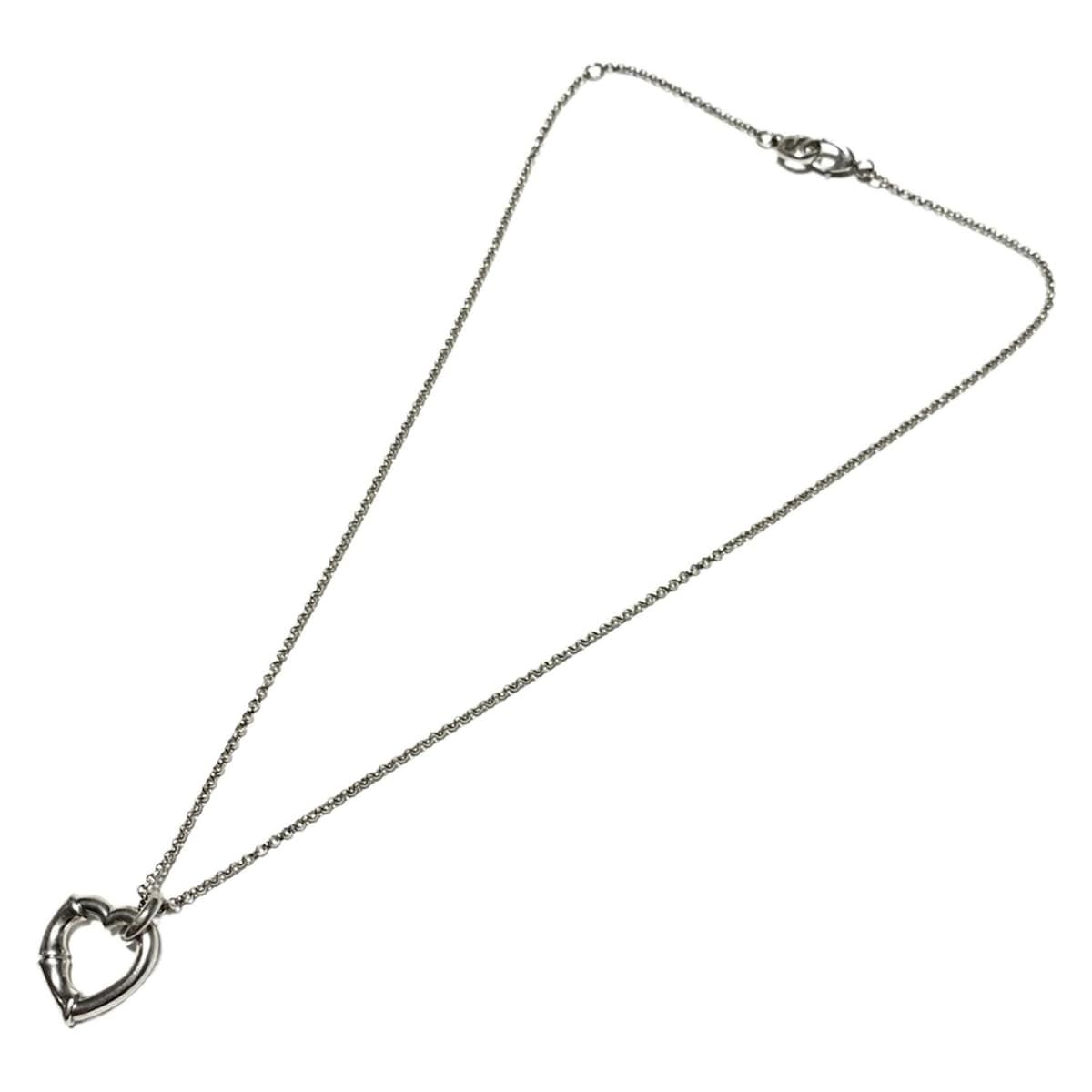 GUCCI グッチ ネックレス バンブー シルバー ハート