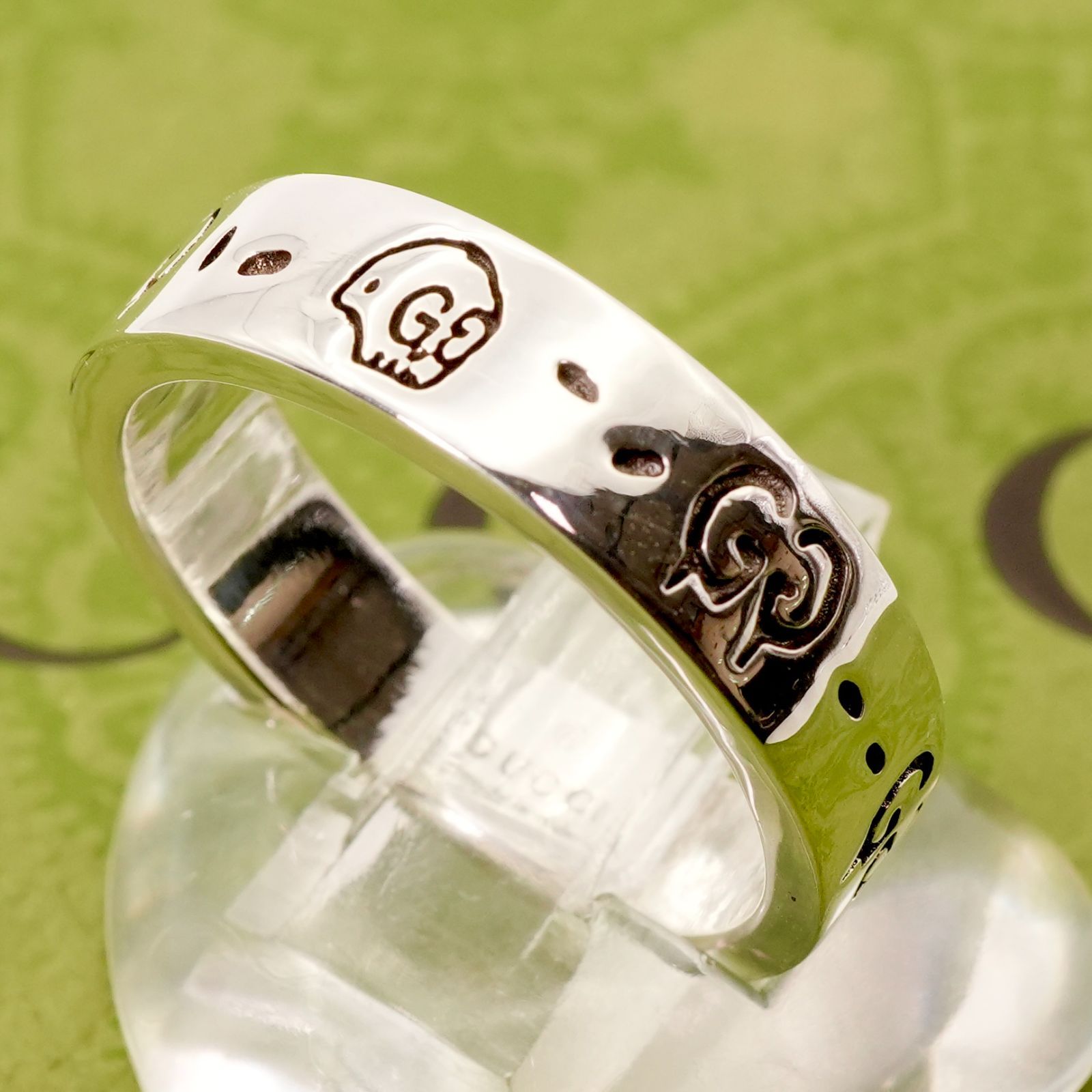 極美品✨ グッチ リング 指輪 ゴースト スカル AG925 #18 美品 GUCCI グッチ リング サイズ12号 刻印13 ゴースト アイコン