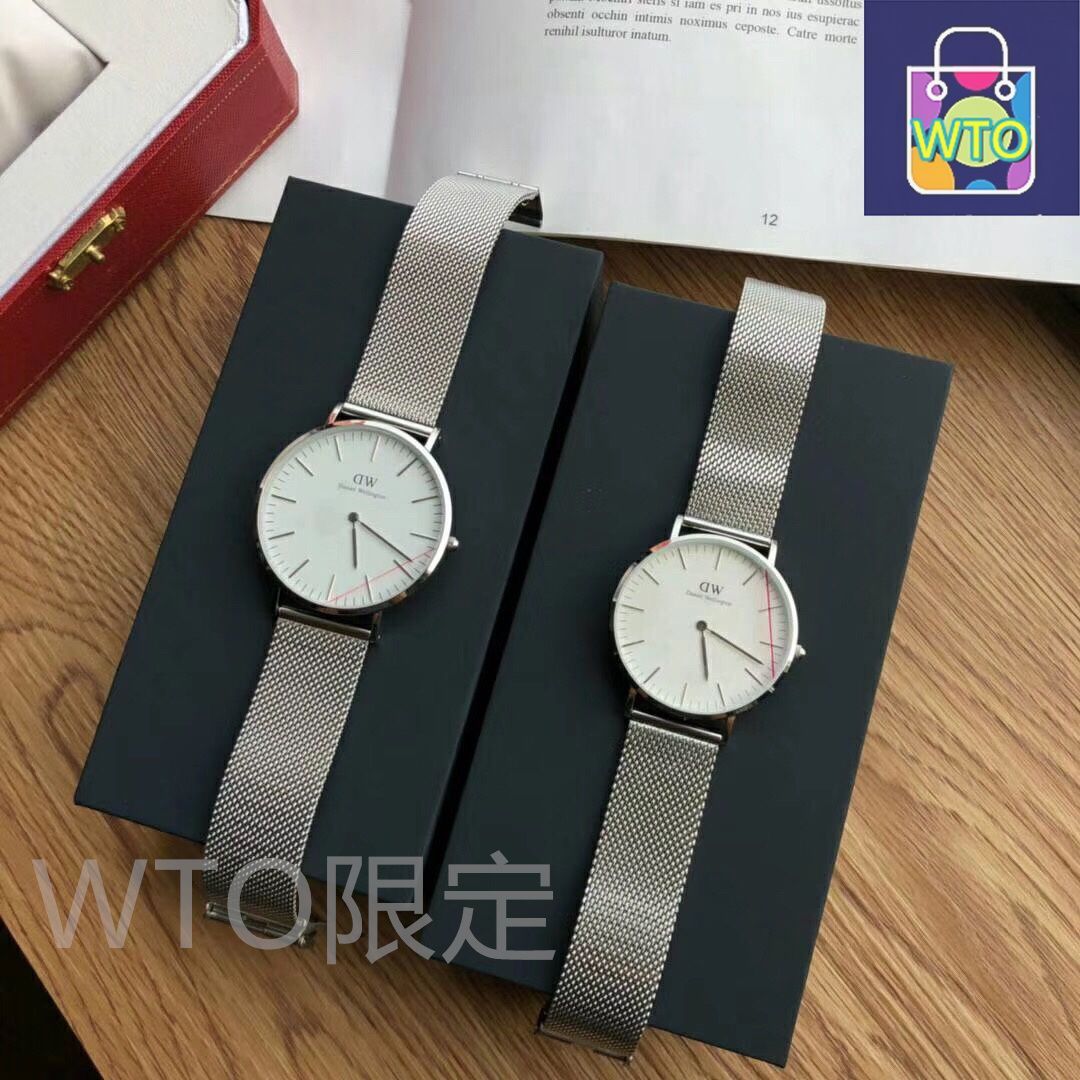 ⭐️おまけ付新品同様 Danielle Wellington クラシックメッシュ Mesh Onyx - Black watch with black sunray dial | DW