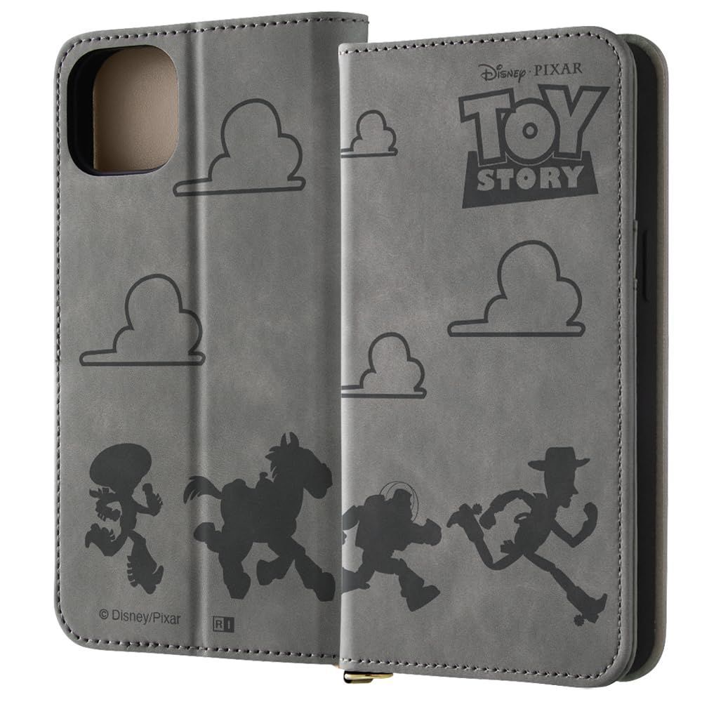 イングレム iPhone 15 Plus ケース ディズニー ピクサー 手帳型 レザーケース Raffine トイ・ストーリー_モノトーン