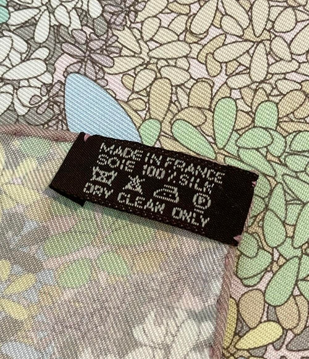 美品 エルメス スカーフ シルク カレ90 100% 花の捧げ物 OFFRANDES D