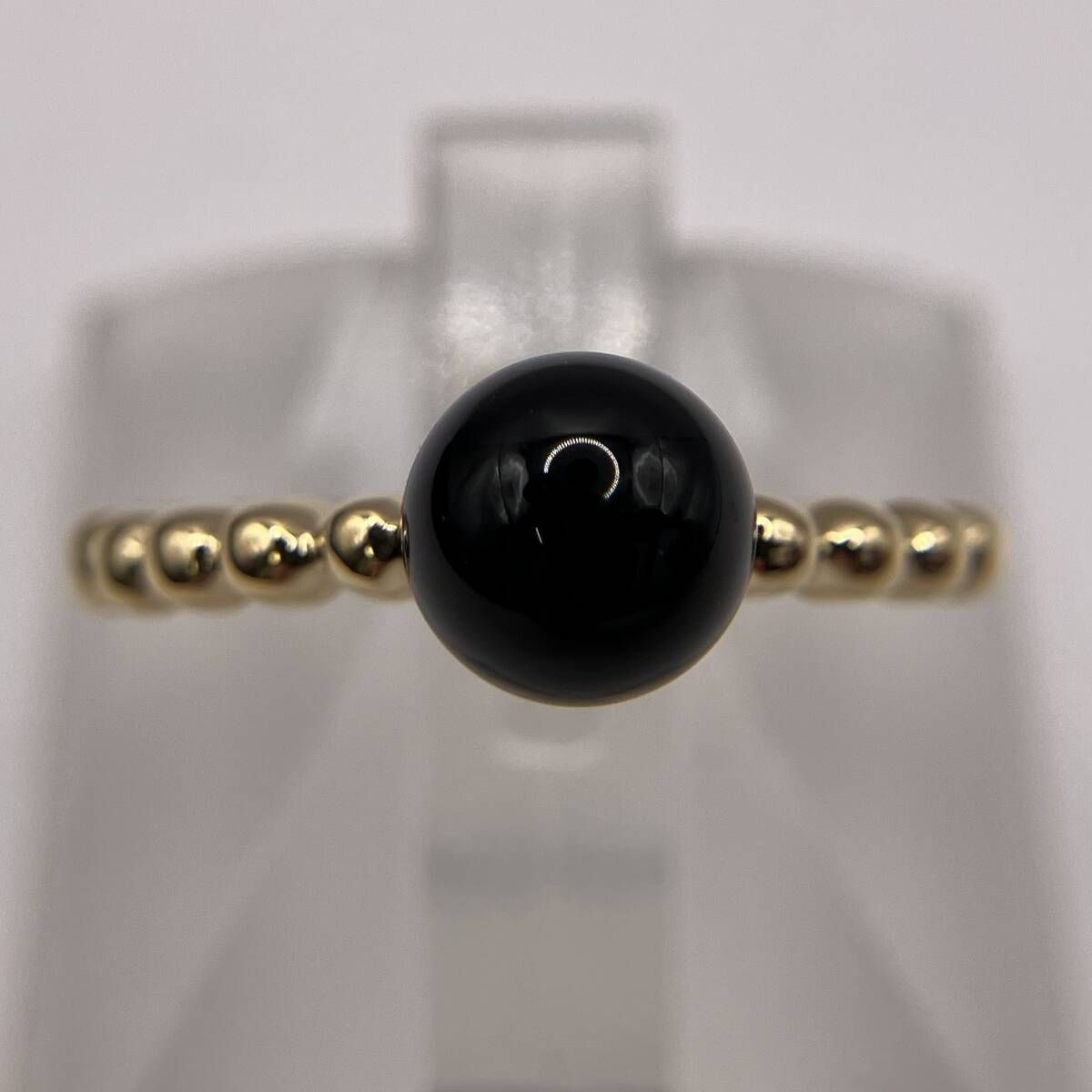 K18 石付き 指輪 12号 K18 デザインリング 色石付き 約12号 縦