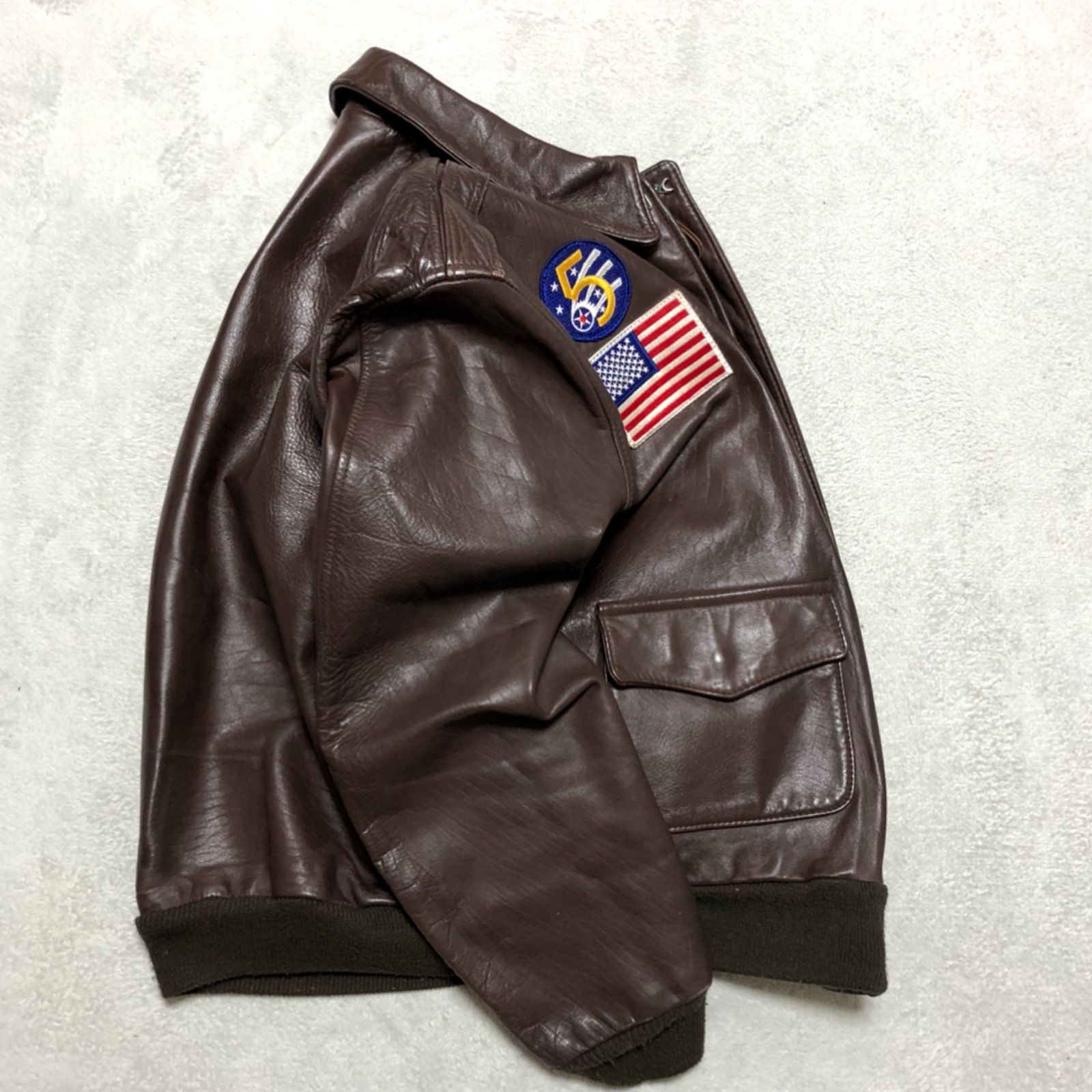 AVIREX フライトジャケット A-2 ホースハイド 馬革 GENUINE HORSEHIDE 30-1415 ワッペン ボンバージャケット ボマー ジャケット レザージャケット ミリタリージャケット ブラウン 茶 アヴィレックス - メルカリ