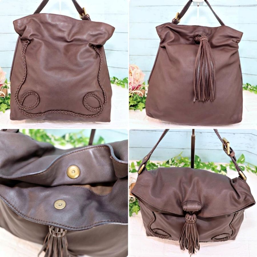 Mulberry マルベリー フリンジショルダーバッグ ナッパレザー