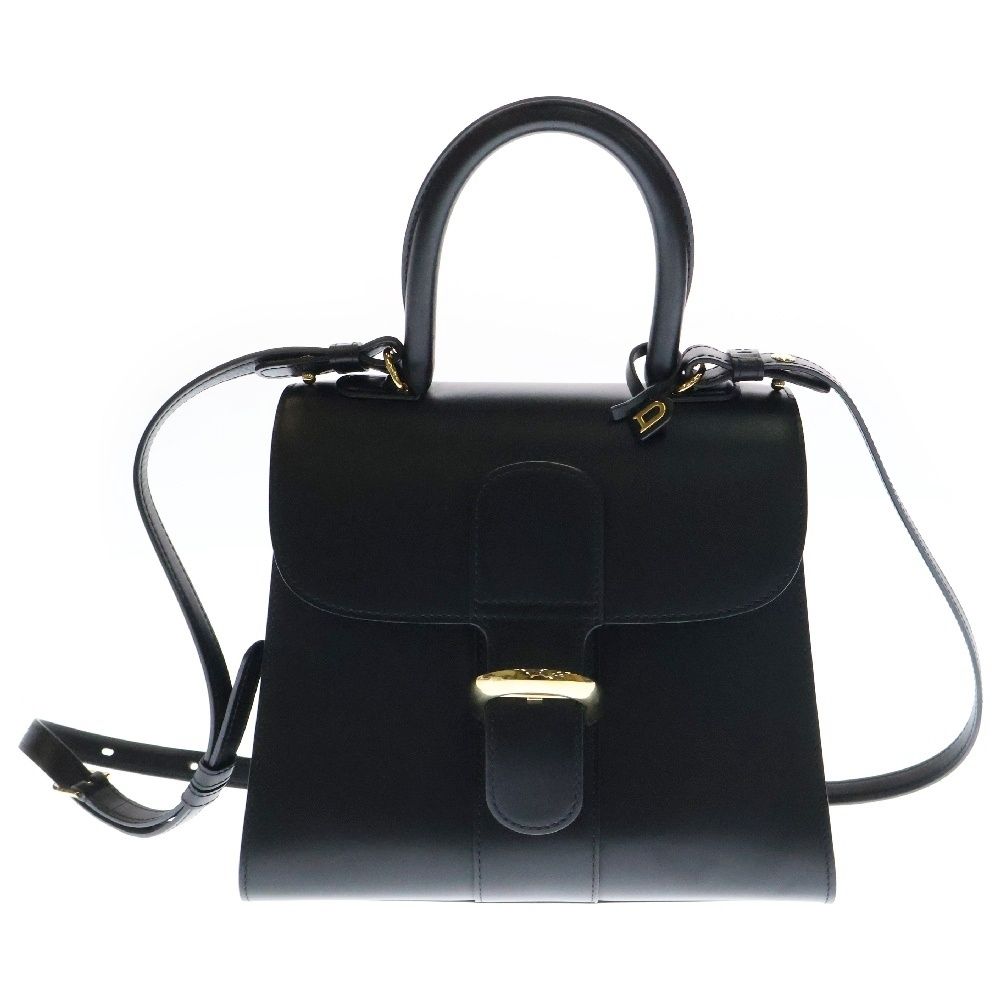 DELVAUX デルボー ブリヨンMM 2wayバッグ ブラック レザー ゴールド金具 ハンドバッグ ショルダーバッグ