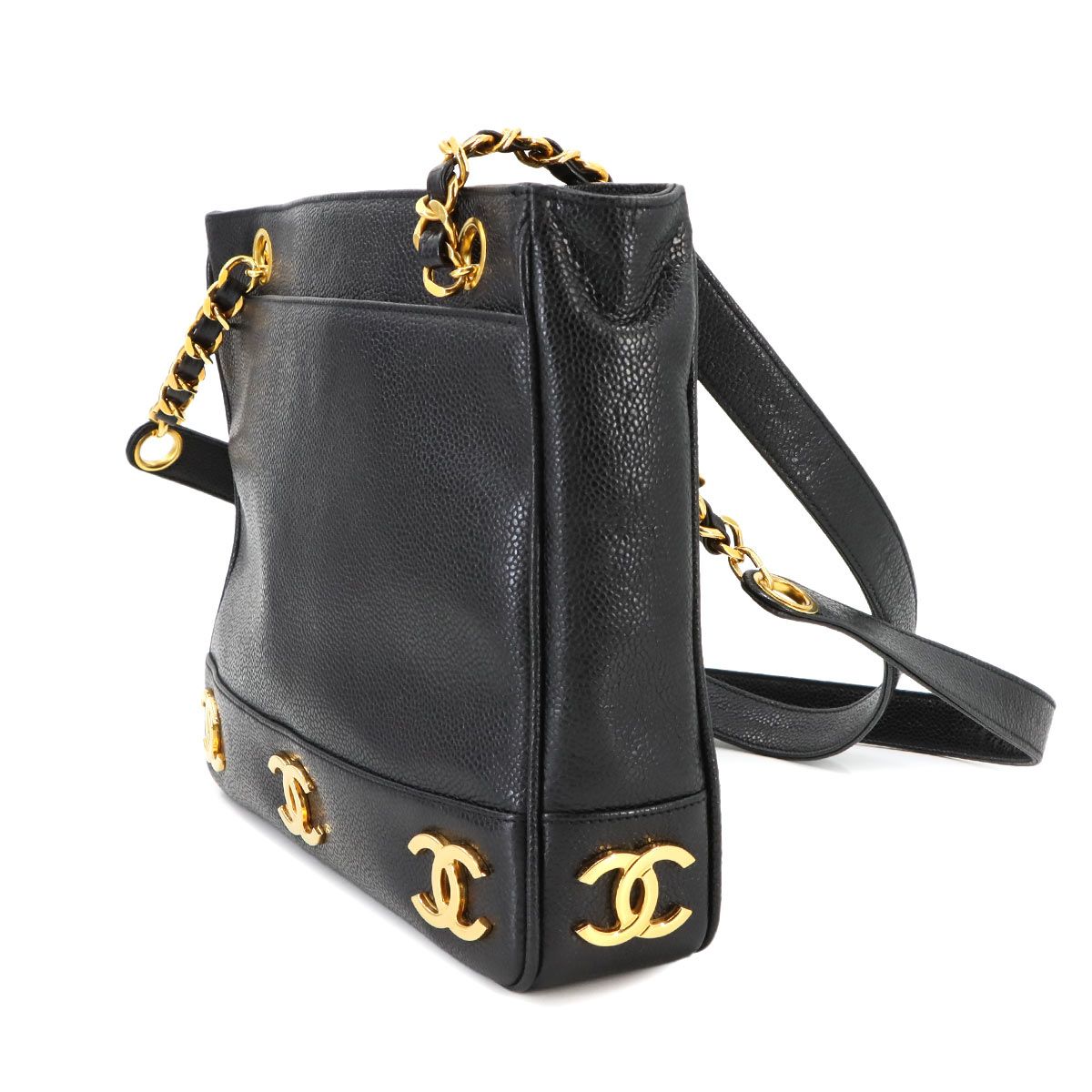 美品 シャネル CHANEL トリプルココ チェーン ショルダー バッグ  