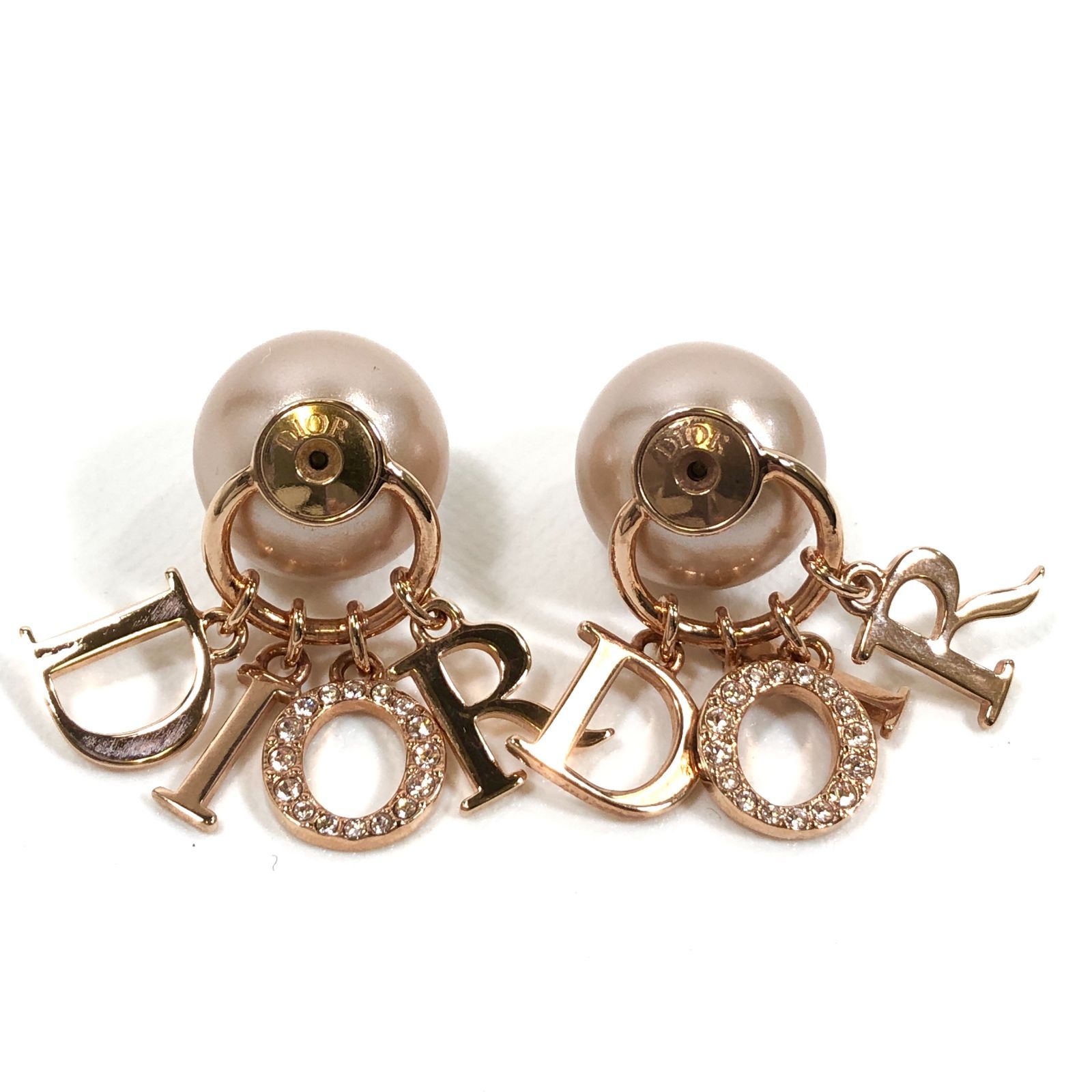 DIOR トライバル パール ピアス チャーム ストーン ゴールド DIOR