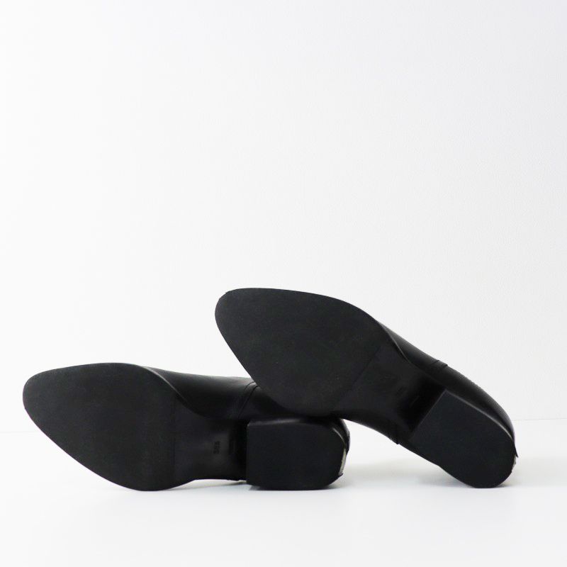 alexander wang 黒 レザー サイドゴアブーツ 収納袋付き アレキサンダーワン ALEXANDER WANG KORI STRETCH サイドゴア