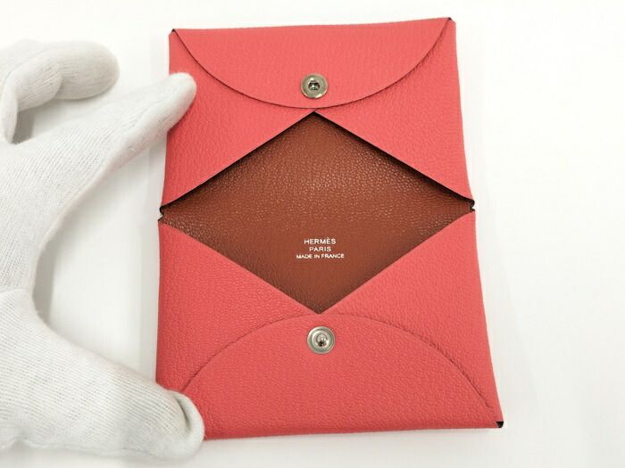 HERMES カルヴィ ヴェルソ ローズテキサス シェブルミゾル カード  