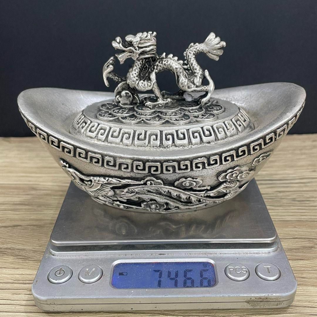銅製 龍鳳元宝 集宝盆 応接間 玄関 事務室 装飾品 工芸品 置物