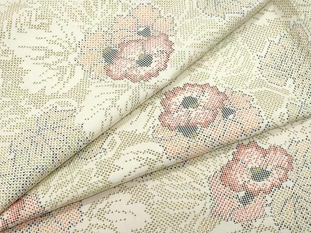 平和屋着物○本場大島紬 7マルキ 草花文 正絹 逸品 DAAS2016tw