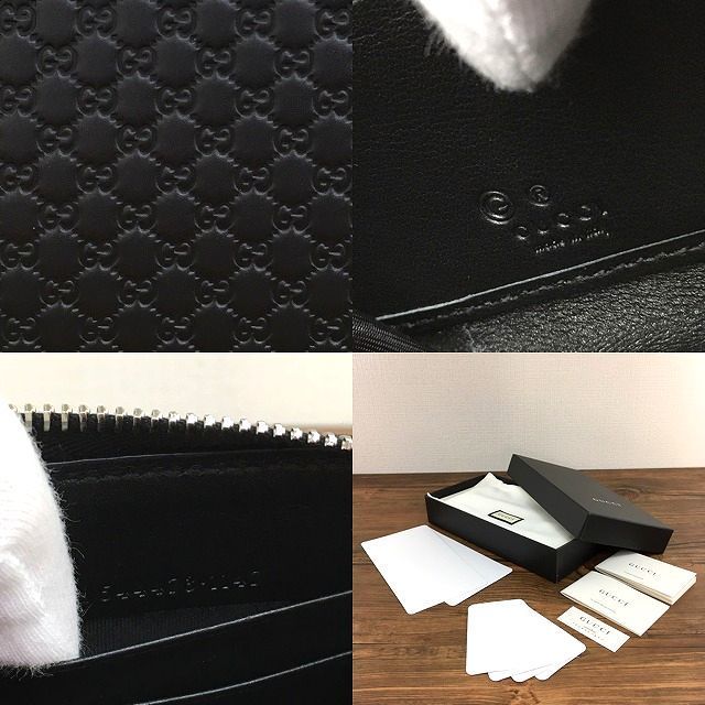 未使用品 GUCCI ジップウォレット 544473 ブラック オンラインストア