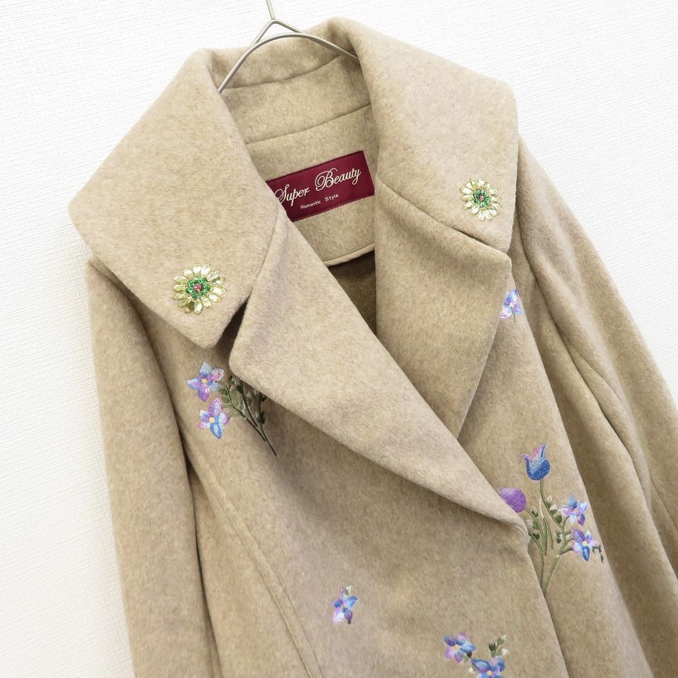 新品タグ付♡スーパビューティー リボン 花柄刺繍 フーデッドロングコート 総柄 SuperBeauty（スーパービューティー） - KEI Collection ギャラリー