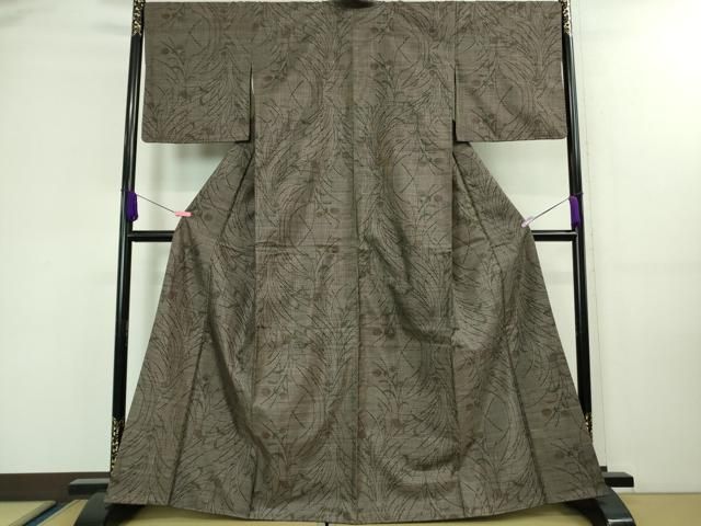 平和屋着物■極上　ぜんまい紬　間道　逸品　CZAA3110s5 平和屋着物□極上 ぜんまい紬 間道 逸品 CZAA3110s5 平和屋着物□極上