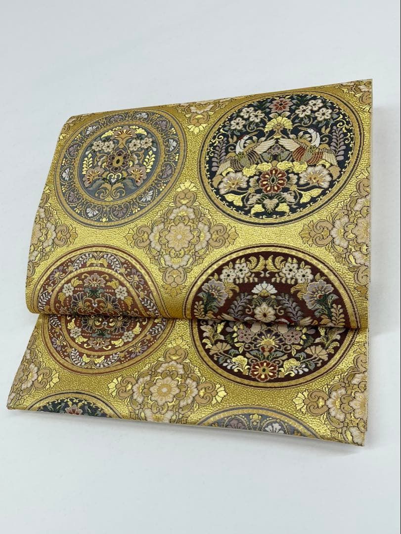 袋帯 欧風花鳥精華文 未使用品 華紋 鳳凰 鶴 鳥 金糸 正絹 六通 - メルカリ