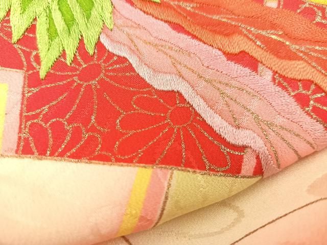 十三参り 子供 平和屋着物∵女の子 駒刺繍 金彩 祝着 孔雀花文 暈し染め 逸品 飾花文 女の子 絞り DAAR6475ma 金銀彩 平和屋着物□極上 祝着・長襦袢(無双仕立て)セット