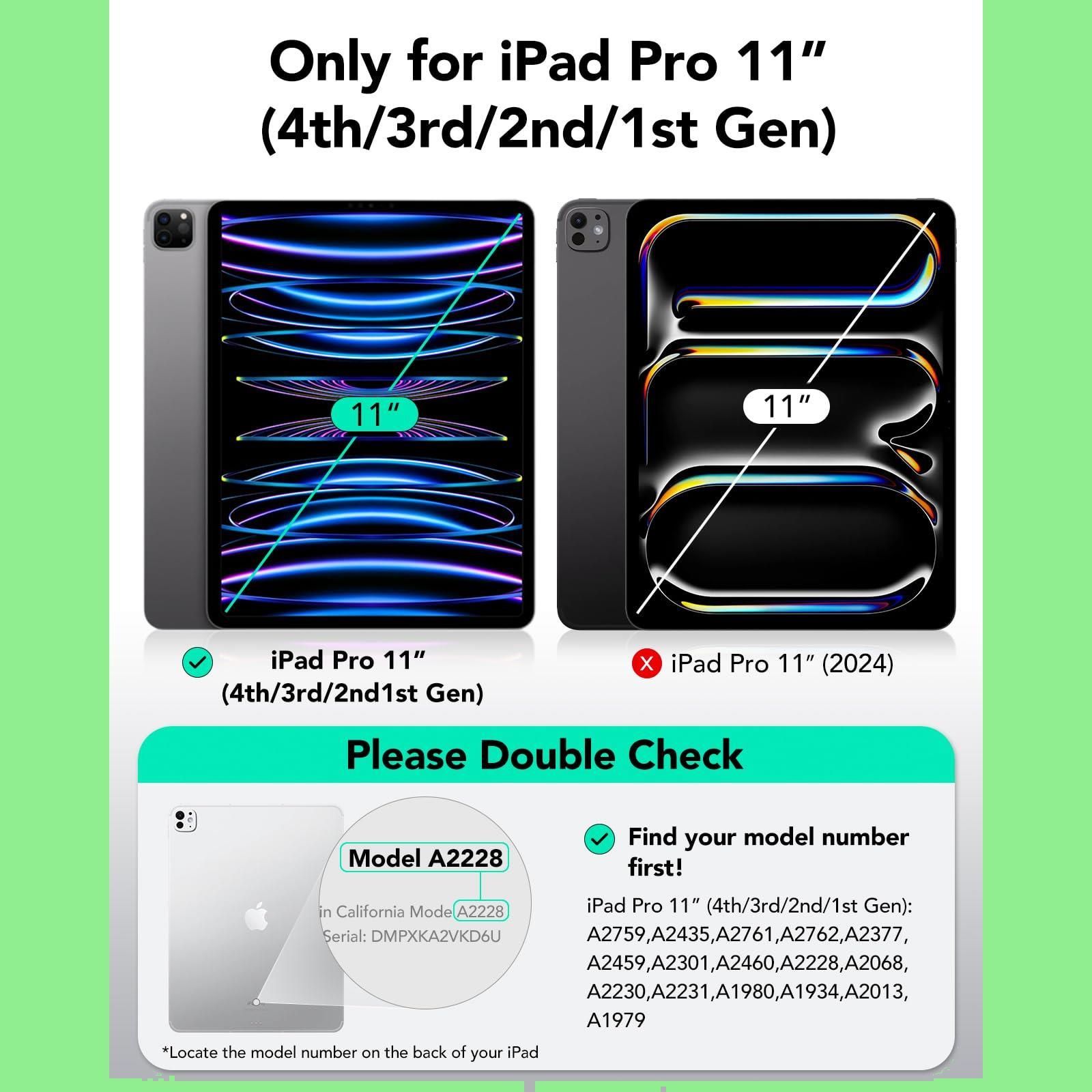 人気商品 ESR iPad Pro 11インチ ケース 2025|2021|2020|2018 第4|3|2|1世代 取外し なマグネットカバー付き回転式ケース 縦向き|横向きスタンド 9段階の角度調節 頑丈な保護 Shiftシリーズ ブラウ