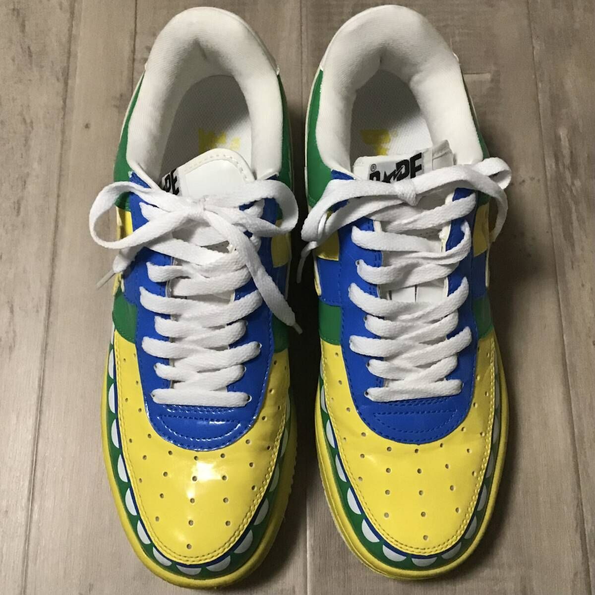 KAWS CHOMPERS BAPE STA エナメル スニーカー 27.5cm Green Blue a 