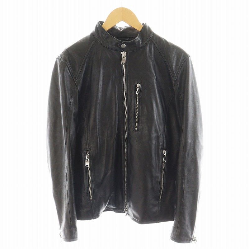 美品✨ジャックローズ ラムレザー シングルライダースジャケット XL 黒 ジャックローズ Jackrose ライダースジャケット シングル