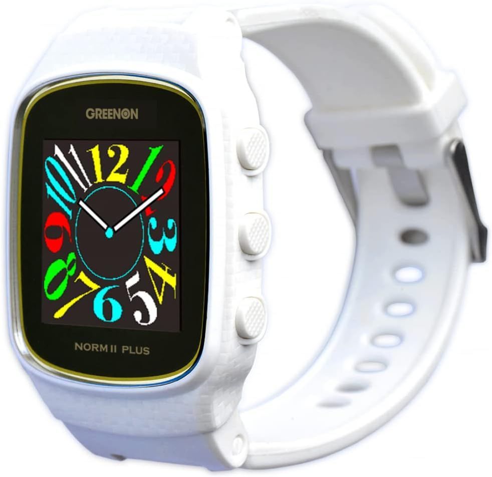 GreenOn グリーンオン ザ ゴルフウォッチ ノルムⅡ プラス みちびきL１S対応 液晶 THE GOLF WATCH NORM Ⅱ Plus ノルム GN 301 グリーンアンジュレーション表示 旧モデル II ホワイト