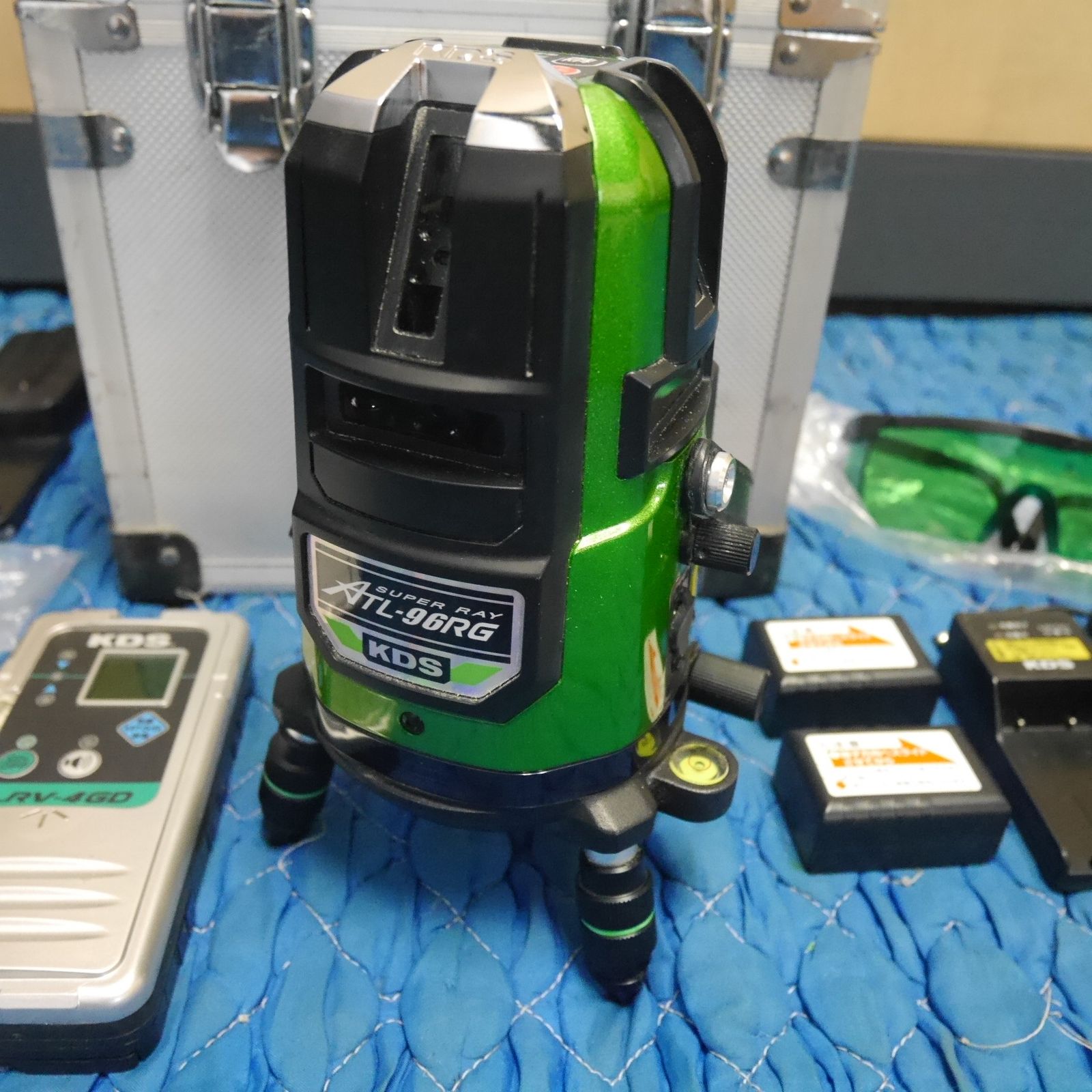付き ムラテック KDS 360° 高輝度 グリーン レーザー 墨出し器 ATL-96RG レーザー レシーバー LRV-4GD
