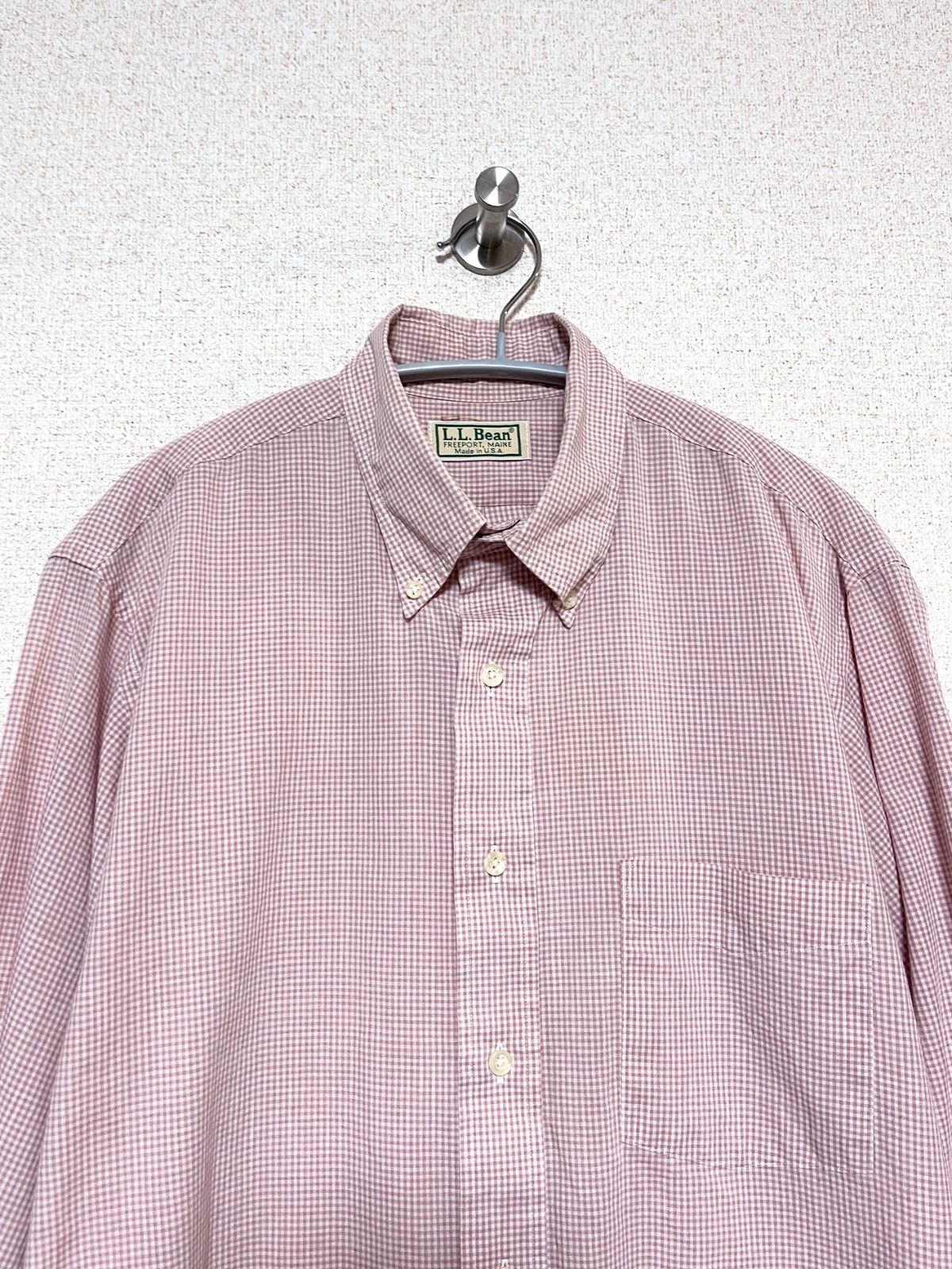 L.L.Bean】80-90s USA製 L/S ギンガムチェックシャツ llbean
