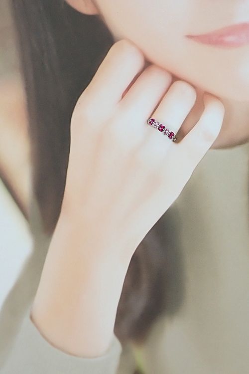 クレサンベール 京セラ ルビー リング ピンクサファイア Pt900