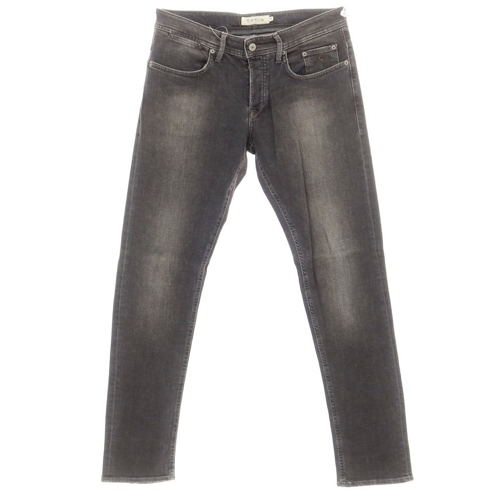 【中古】シビリア SIVIGLIA ストレッチ ジーンズ デニムパンツ グレーブラック【サイズ34】【メンズ】