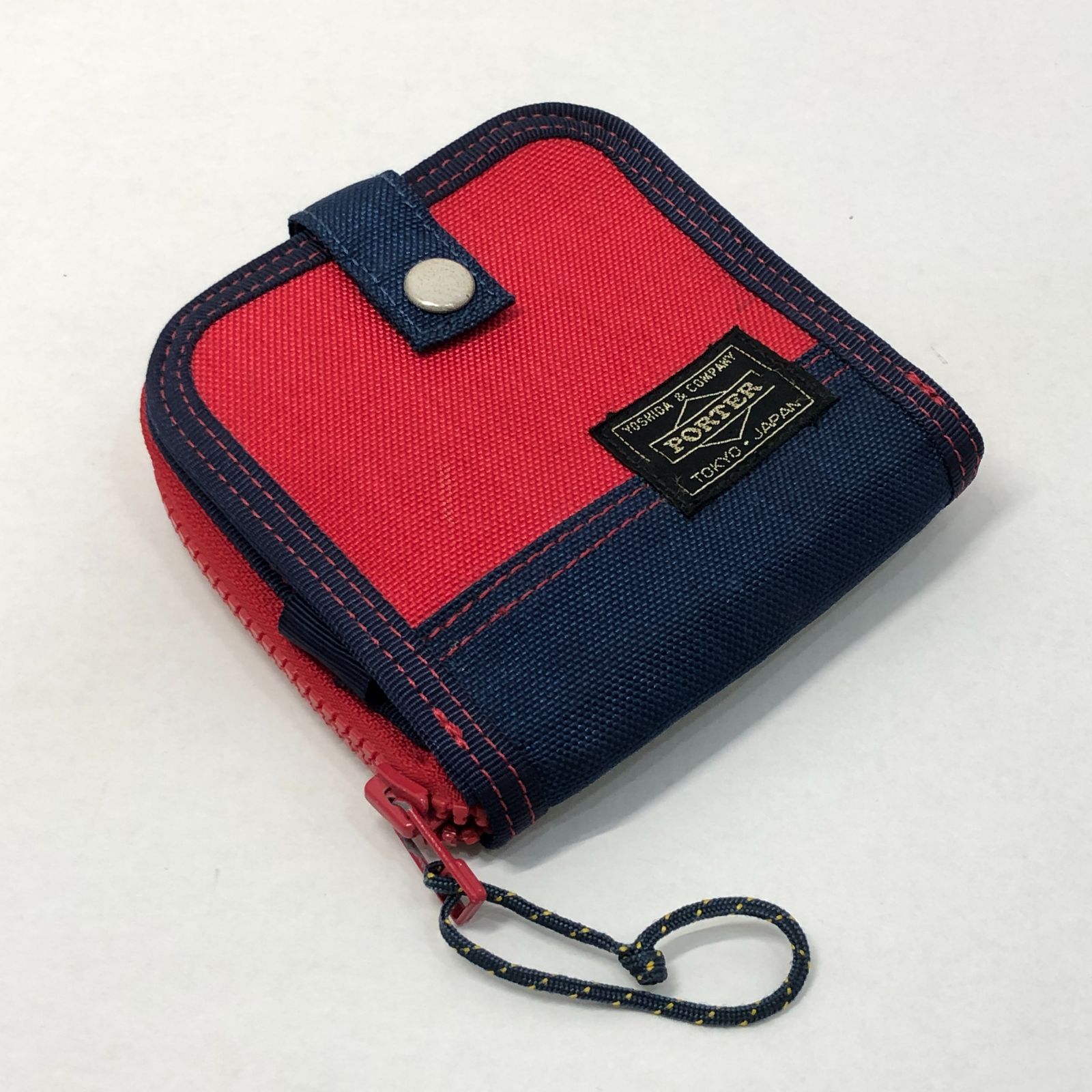 PORTER ポーター 吉田カバン VITAL 二つ折りラウンドジップ財布 レッド