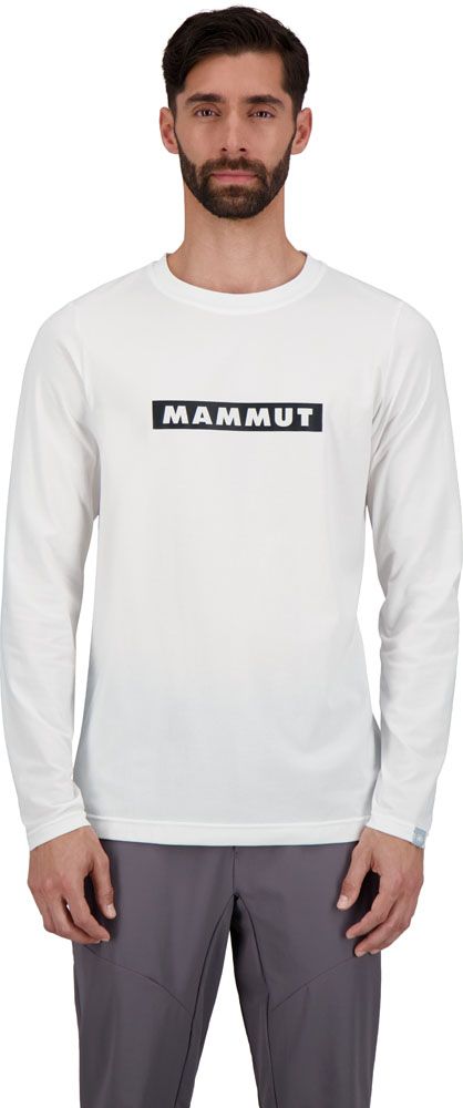 マムート MAMMUT アウトドア QD ロゴ プリント ロングスリーブ Tシャツ アジアンフィット メンズ 男性 長袖Tシャツ 速乾 お出かけ 旅行 ハイキング 買い物 1016-01030 101601030 00472 WHITEPRT2